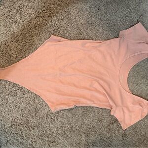 American Eagle Outfitters Peach Ribbed Bodysuit